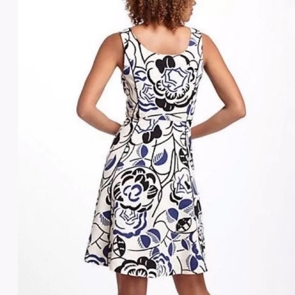 Anthro Vanessa Virginia Ink Set Blooms Dress SZ 0 - Picture 3 of 8